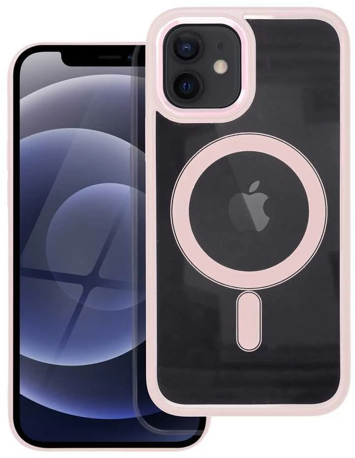 Oem dėklas, skirtas iPhone 12 / 12 PRO Color Edge Mag Cover, suderinamas su MagSafe, rožinės spalvos