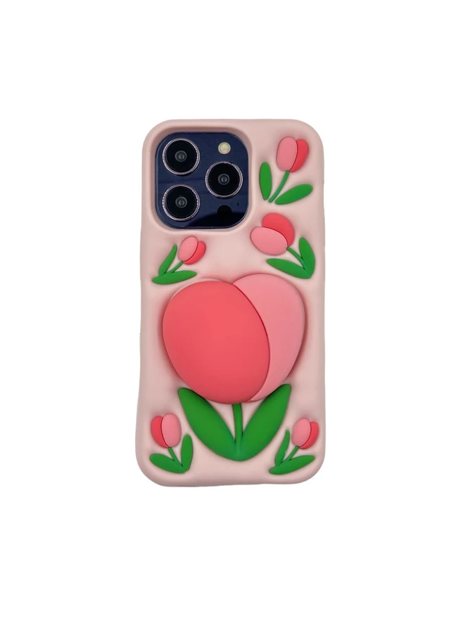 DĖKLAS CASE 3D TULIP WITH HOLDER IPHONE 13