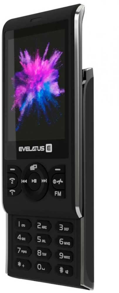 Evelatus Myriad Pogu Telefons Slaiders ar Divām Sim kartēm Radio Mp3 Kameru Grafīta Melns