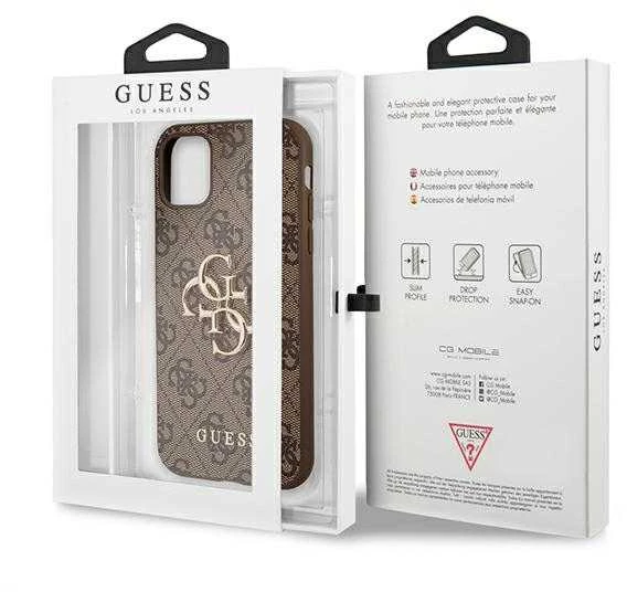 Guess Apple iPhone 11 / XR from the 4G Big Metal Logo series – dėklas telefonui rudos spalvos
