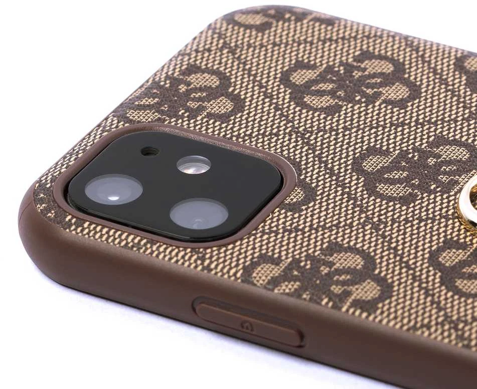Guess Apple iPhone 11 / XR from the 4G Big Metal Logo series – dėklas telefonui rudos spalvos