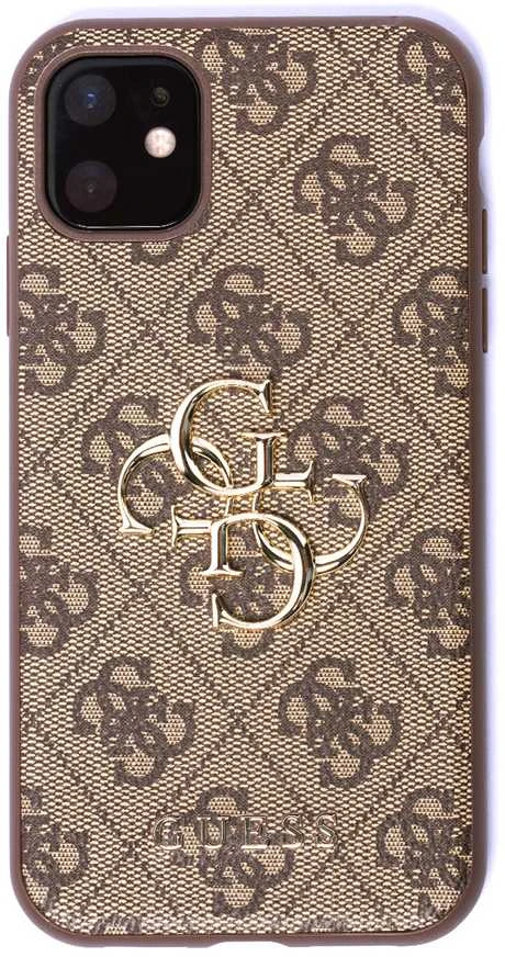Guess Apple iPhone 11 / XR from the 4G Big Metal Logo series – dėklas telefonui rudos spalvos