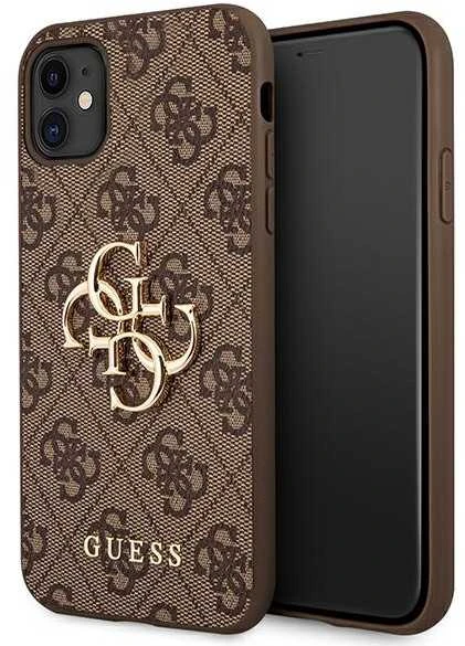 Guess Apple iPhone 11 / XR from the 4G Big Metal Logo series – dėklas telefonui rudos spalvos