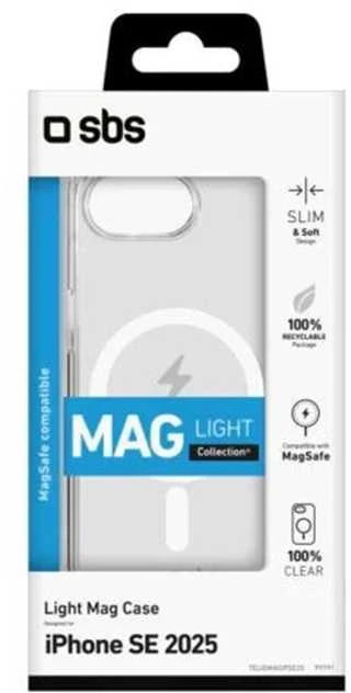 SBS Cover Light Mag apsauginis dėklas, skirtas iPhone 16e / 17e, suderinamas su MagSafe – permatomas