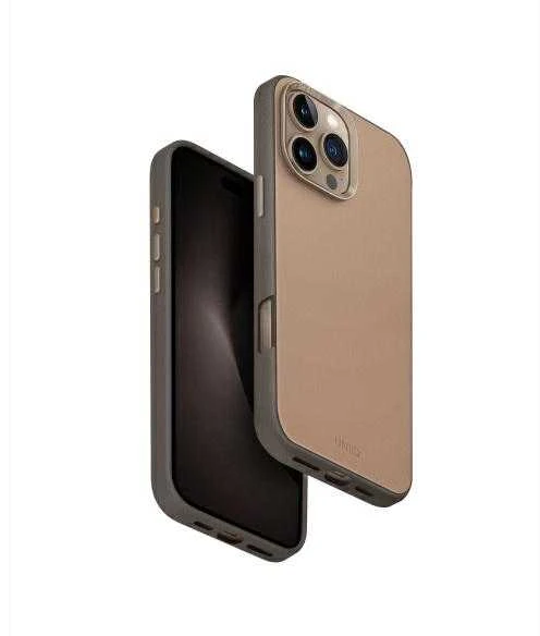 UNIQ dėklas Lyden DS Apple iPhone 16 Pro Max 6.9″ Magclick Charging rudos spalvos-flint pilkos spalvos