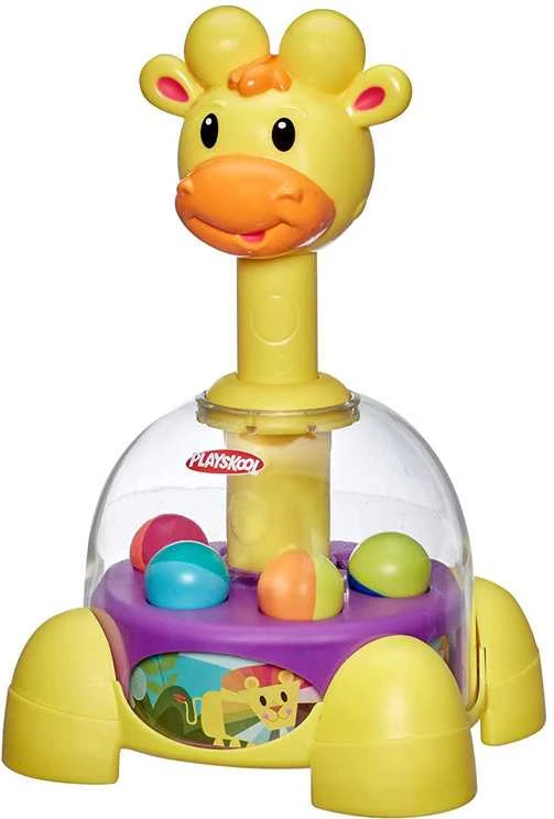 „PlaySkool“ žaislų žirafos veržlės viršuje su rutuliais iš „Hasbro Za5136“