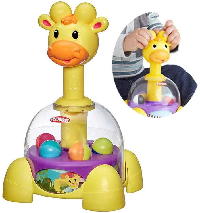 „PlaySkool“ žaislų žirafos veržlės viršuje su rutuliais iš „Hasbro Za5136“