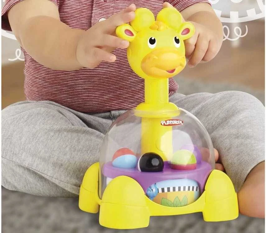 „PlaySkool“ žaislų žirafos veržlės viršuje su rutuliais iš „Hasbro Za5136“