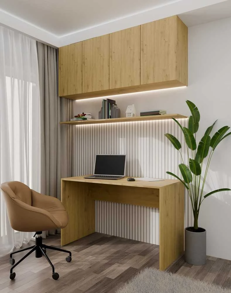 Top E Shop Topeshop BIURKO PLUS ARTISAN kompiuterio stalas Ąžuolo spalvos