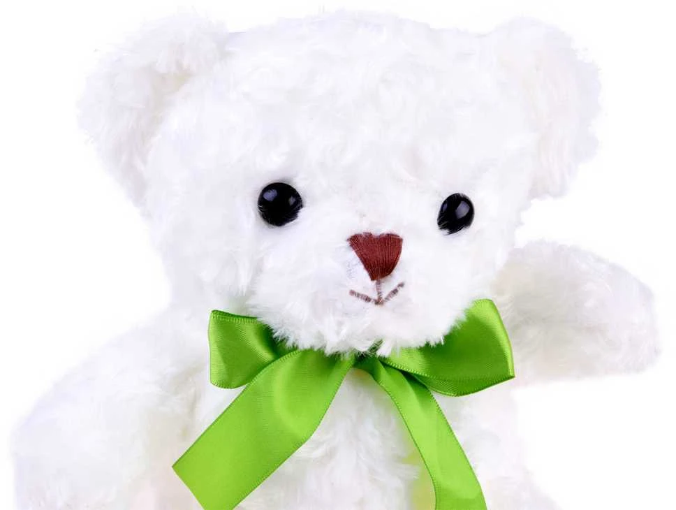 Jokomisiada pliušinis Baltas meškiukas minkštas žaislas 30 cm ZA4455