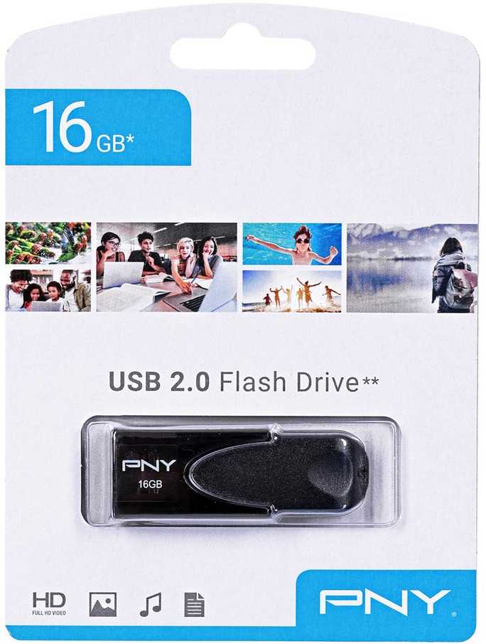 PNY Technologies PNY Attaché 4 2.0 16GB USB atmintinė USB A tipo Juoda