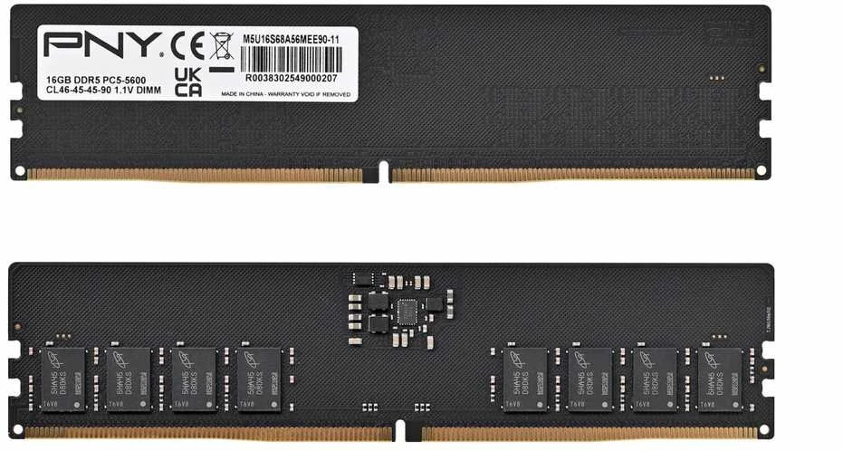 RAM Pny Technologies PNY Performance DDR5 5600MHz 16G atminties modulis 16 GB 1 x 16 GB 288 kontaktų DIMM