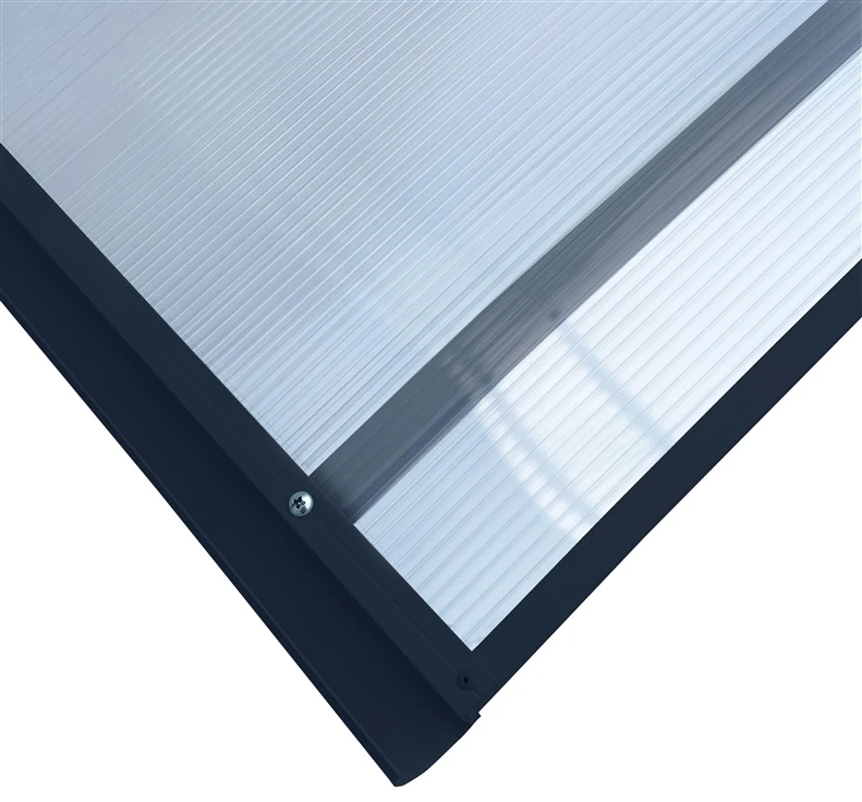 Lenktas stogelis STARKEDACH RODEO RAL7016 6mm skaidri danga, su lataku