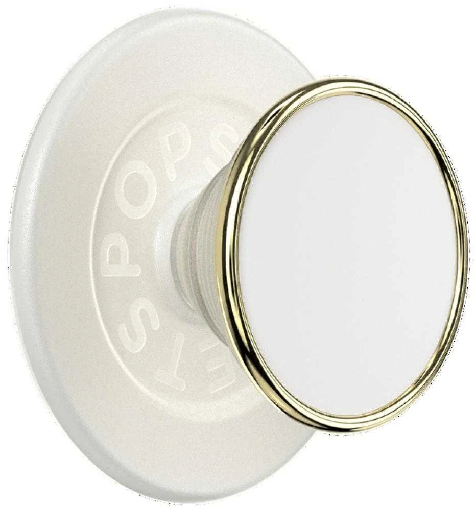 Laikiklis ir stovas telefonui „Popsockets Round Luxe Coconut Creme Enamel MagSafe“ smėlio spalvos 8
