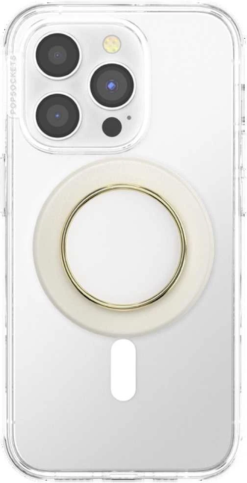Laikiklis ir stovas telefonui „Popsockets Round Luxe Coconut Creme Enamel MagSafe“ smėlio spalvos 8