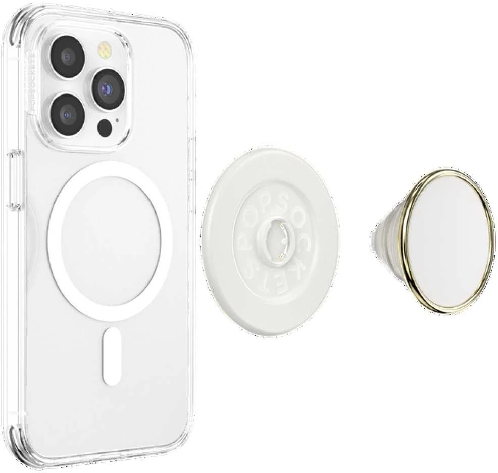 Laikiklis ir stovas telefonui „Popsockets Round Luxe Coconut Creme Enamel MagSafe“ smėlio spalvos 8