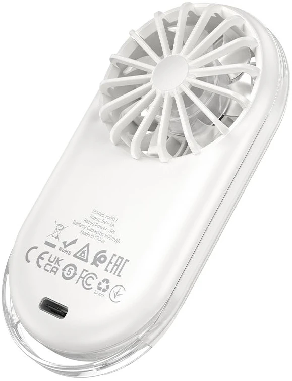 Ventiliatorius Portable mini fan Hoco HX611 milky baltas