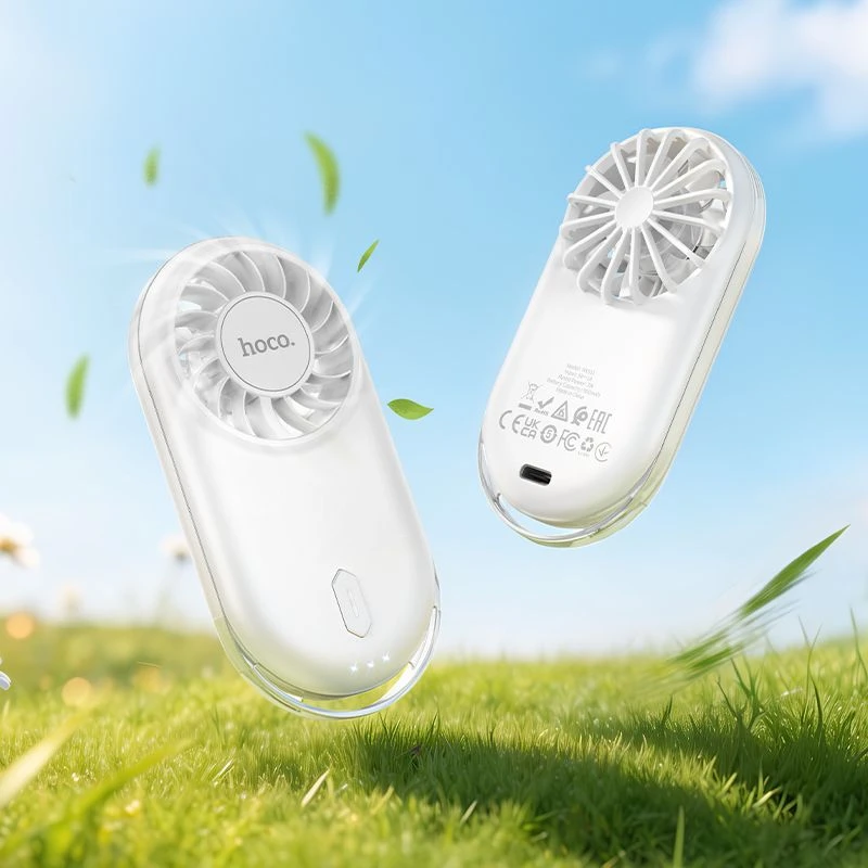 Ventiliatorius Portable mini fan Hoco HX611 milky baltas
