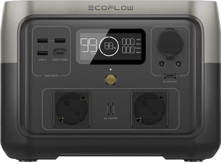 EcoFlow RIVER 2 Max nešiojamoji maitinimo stotis, 512Wh, 500W, X-Boost, EPS