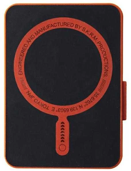 Dėklas Wallet Skinarma Mirage Spunk Magnetic Grip Stand oranžinės spalvos