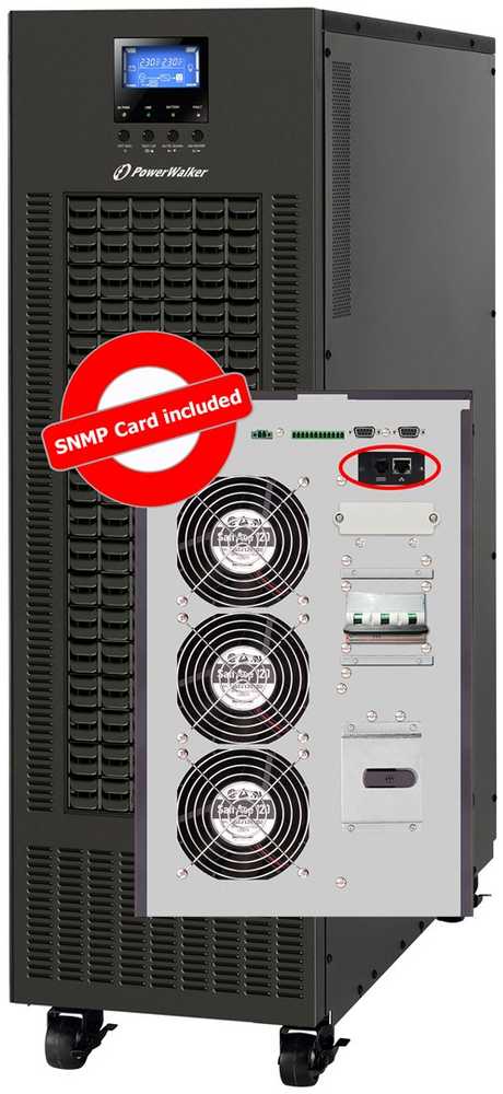 POWER WALKER „PowerWalker VFI 10K CPG PF1 3/3 BI“ dvigubos konversijos (internetinis) 10 kVA 10000 W 1 kintamosios srovės lizdas(-ai)