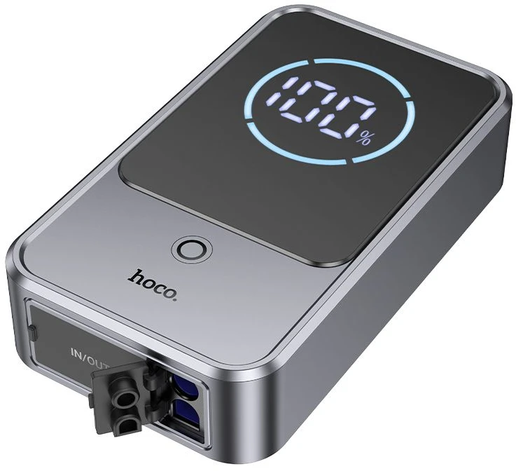 Powerbank 10000 mAh 2,4A 18W with a car jump-start function Hoco QS7 metal pilka