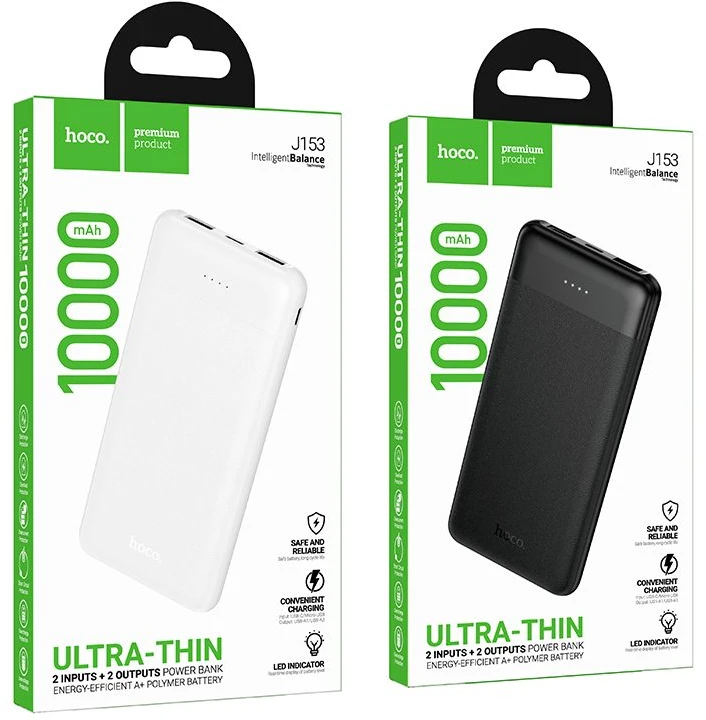 Powerbank 10000 mAh 2A 10W Hoco J153 juodas