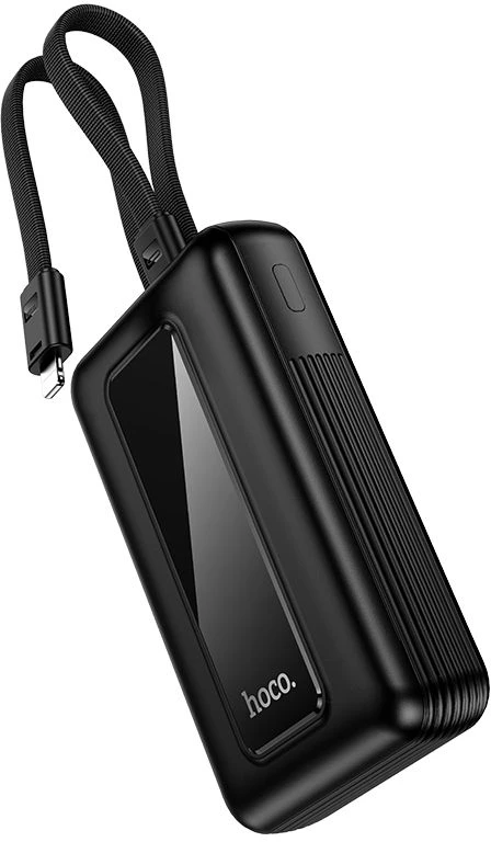 Powerbank 10000 mAh QC PD 22,5W with built-in cables USB C+ Lightning Hoco J162 juodas