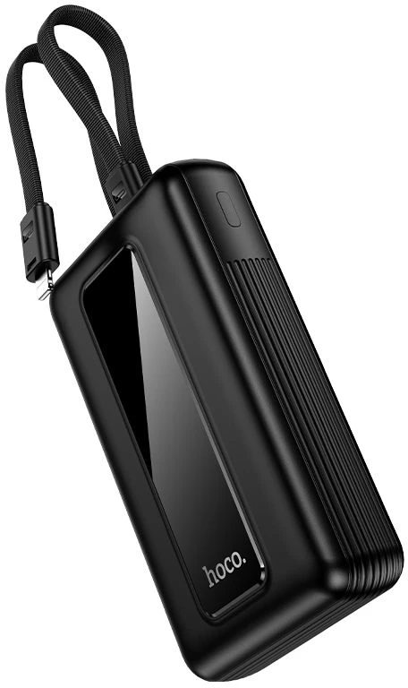 Powerbank 20000 mAh QC PD 22,5W with built-in cables USB C+ Lightning Hoco J162A juodas