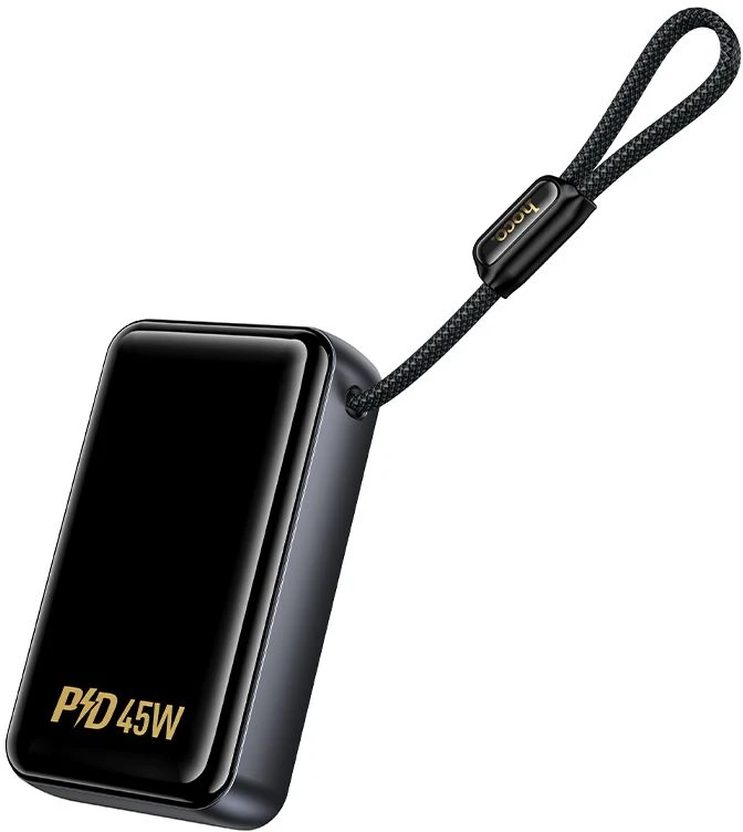 Powerbank 20000 mAh QC PD 2A 45W with built-in cable USB C Hoco Q54 metal pilka