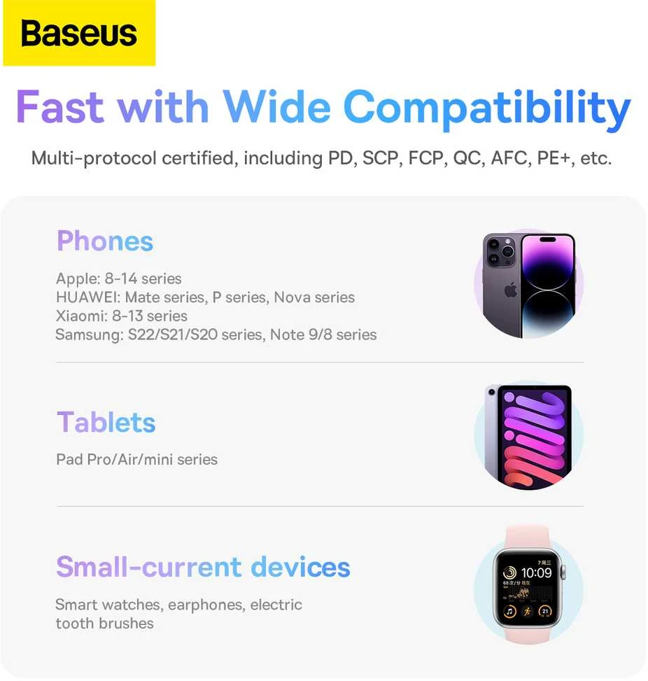 Powerbank Baseus Comet 10000mAh, 22,5W (balta)