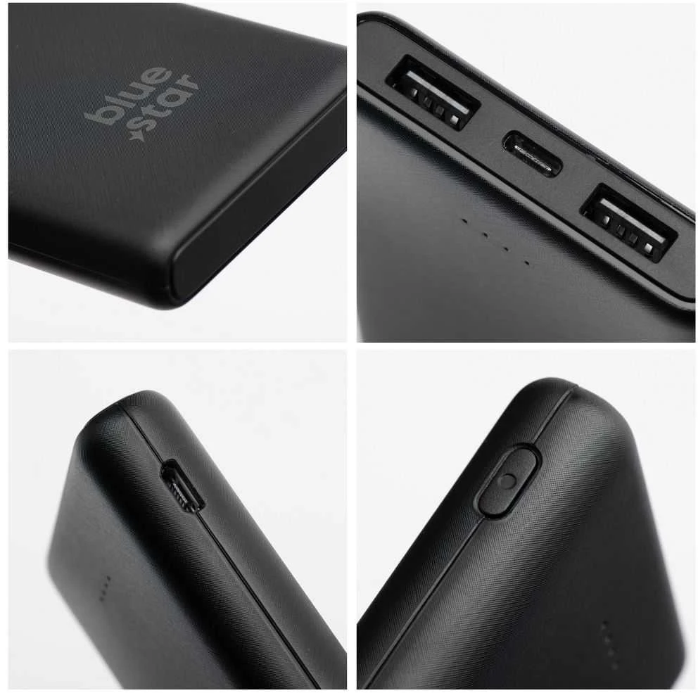 BlueStar Powerbank Blue Star W1061 2A 10000 mAh juodas