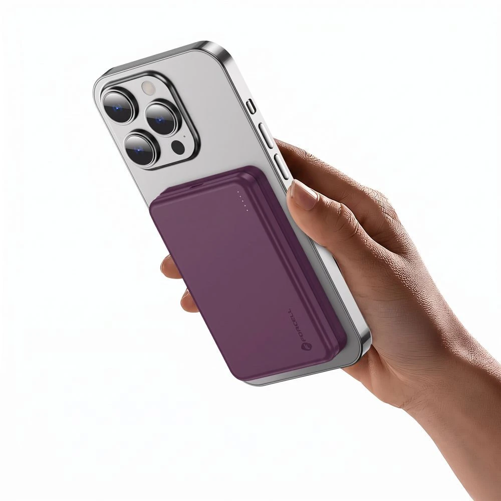 Powerbank compatible with MagSafe Forcell F-Energy Slim F5K9 QC4.0 PD3.0 15W 5000 mAh cherry