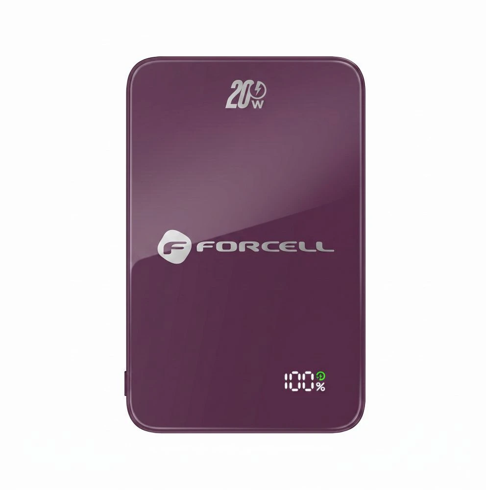 Powerbank compatible with MagSafe Forcell F-Energy SuperSlim F10K8 QC4.0 PD3.0 15W 10000 mAh cherry