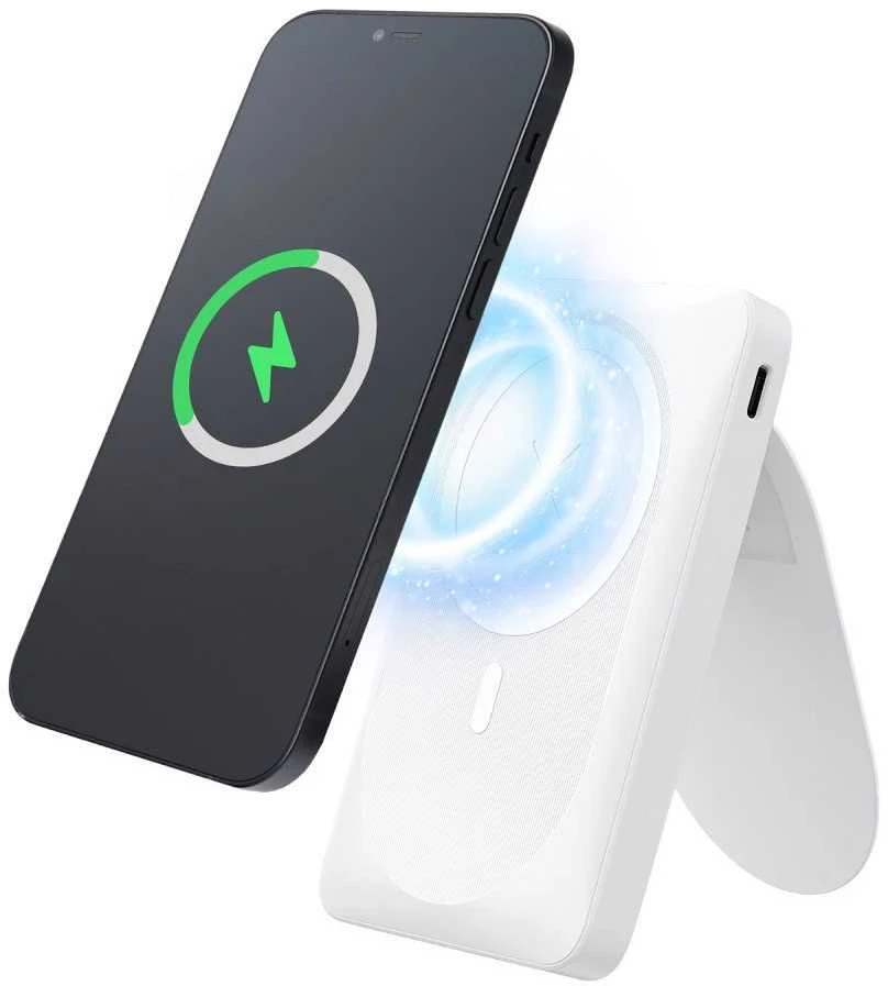 Nešiojamoji baterija, suderinama su „MagSafe Forcell F-Energy MagStand F10K2 QC3.0 PD 5A 20W 10000 mAh baltas“