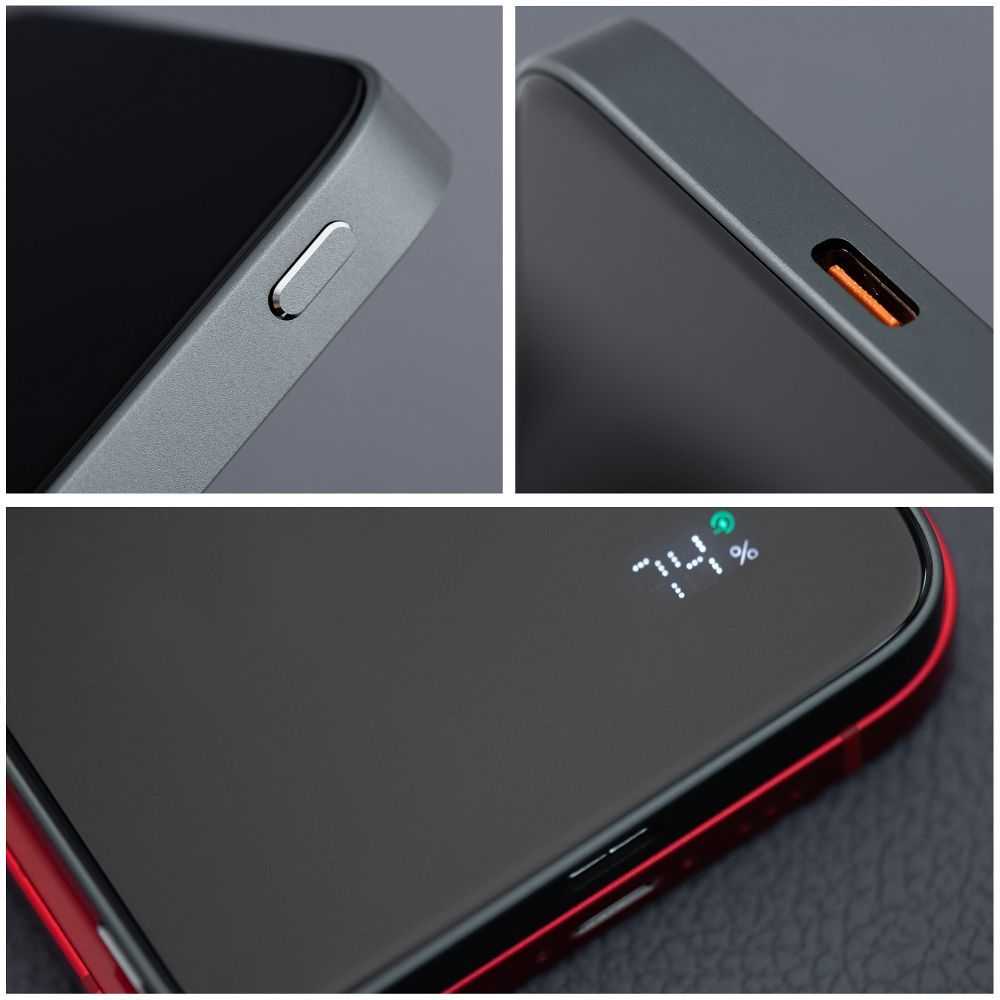 Powerbank compatible with MagSafe Forcell F-Energy SuperSlim F5K8 QC4.0 PD3.0 15W 5000 mAh juodas
