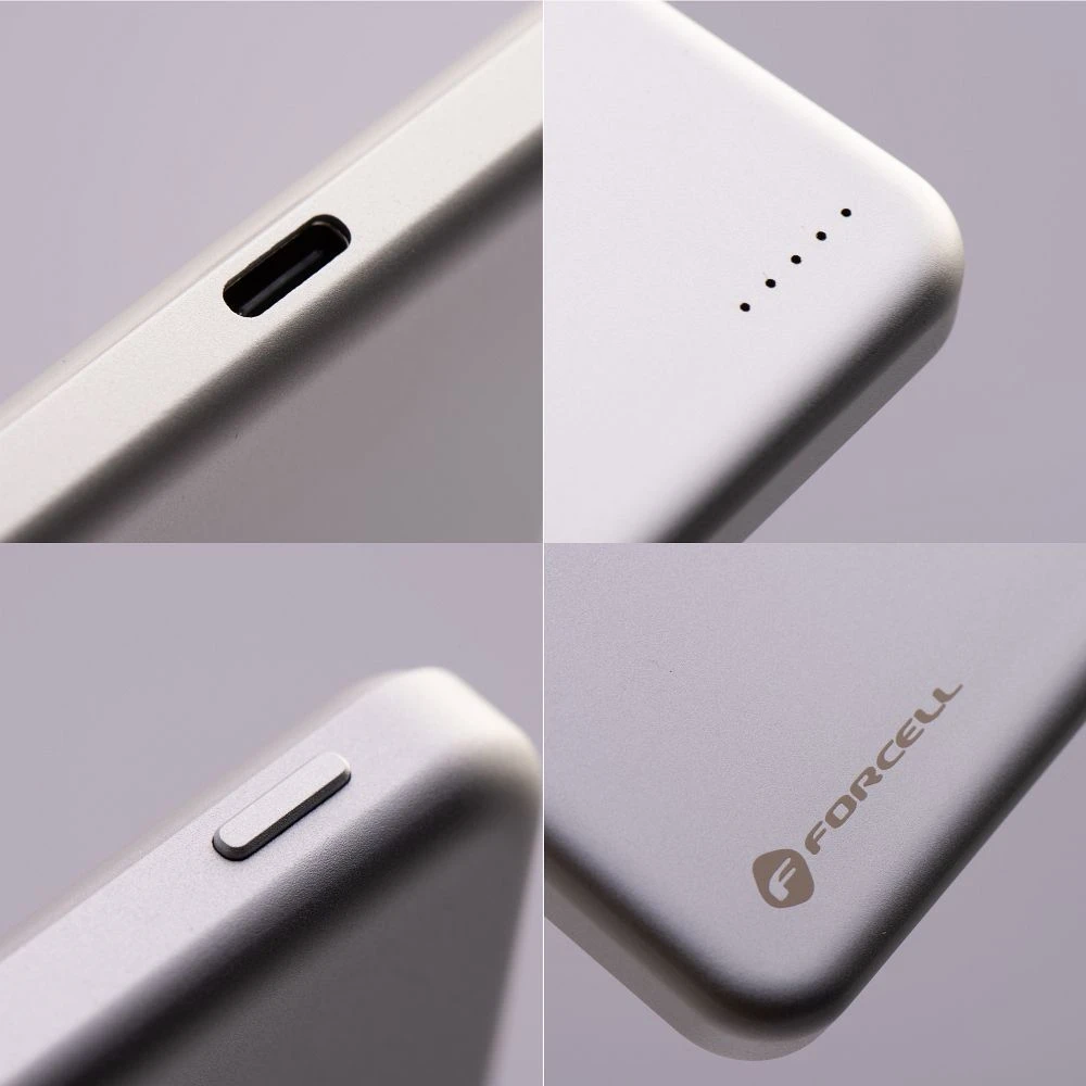 Powerbank compatible with MagSafe Forcell F-Energy Slim F5K9 QC4.0 PD3.0 15W 5000 mAh cloud dancer