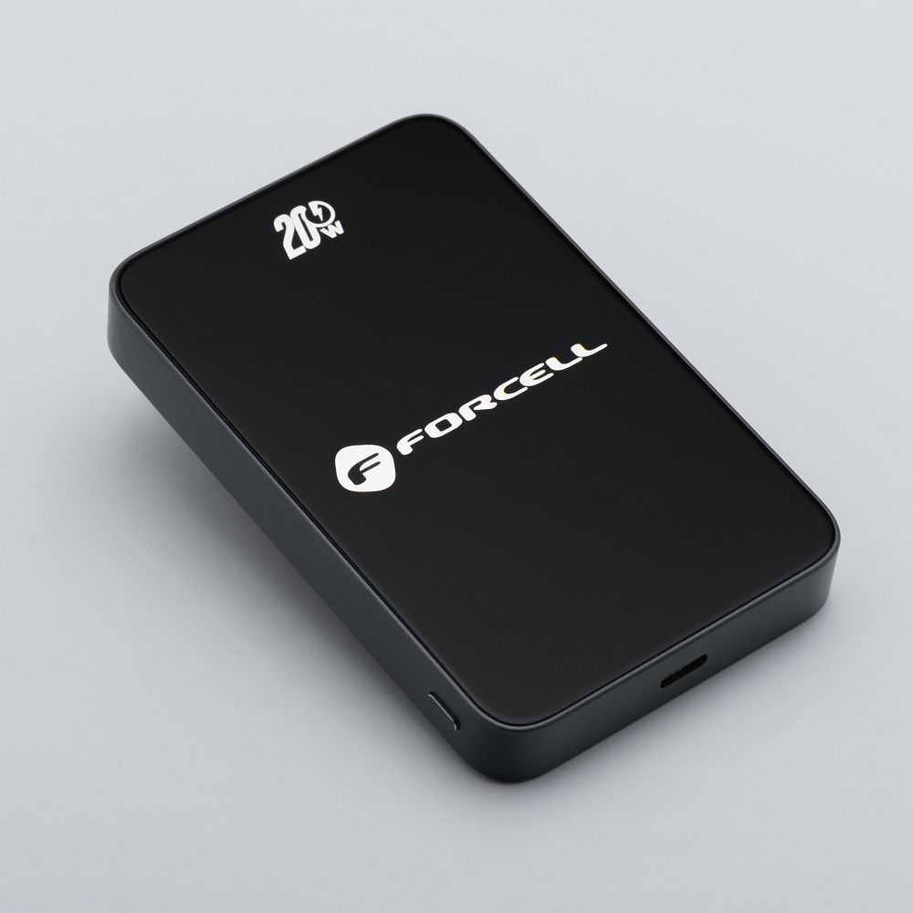 Powerbank compatible with MagSafe Forcell F-Energy SuperSlim F10K8 QC4.0 PD3.0 15W 10000 mAh juodas