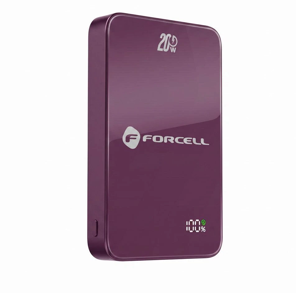 Powerbank compatible with MagSafe Forcell F-Energy SuperSlim F10K8 QC4.0 PD3.0 15W 10000 mAh cherry