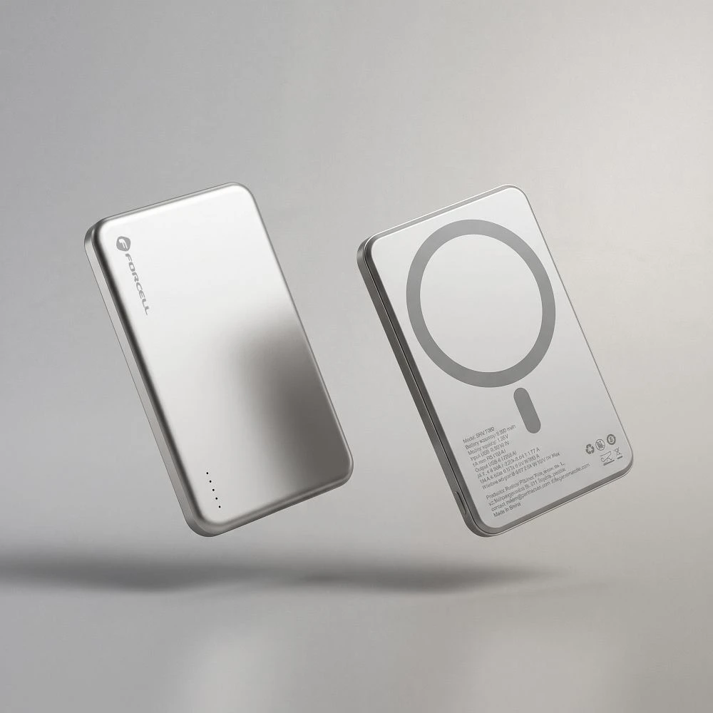 Powerbank compatible with MagSafe Forcell F-Energy Slim F5K9 QC4.0 PD3.0 15W 5000 mAh cloud dancer