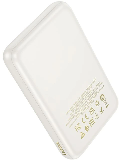 Powerbank compatible with MagSafe Hoco 10000 mAh QC PD 2A 20W J141 milky baltas