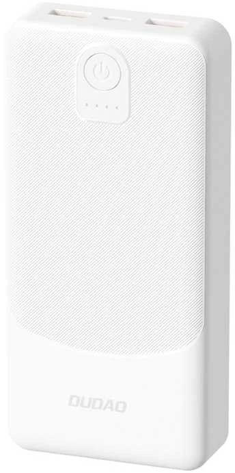 Powerbank Dudao K10 10000mAh 2.4A 2 x USB-A - baltos spalvos