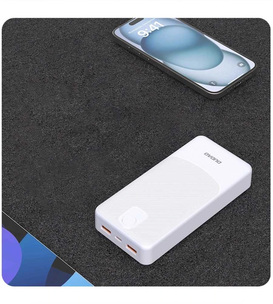 Powerbank Dudao K10Pro 2.4A 20000mAh 2 x USB-A - juodos spalvos