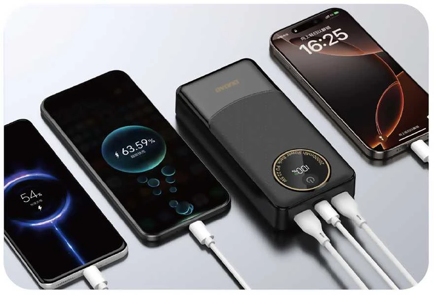 Powerbank Dudao K12Pro 22.5W PD 20000mAh USB-A, USB-C - baltos spalvos