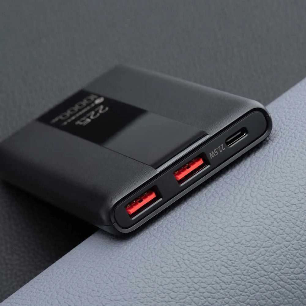 Powerbank Forcell F-Energy Energo P10K2 QC3.0 PD 3A 22,5W 10000 mAh juodas