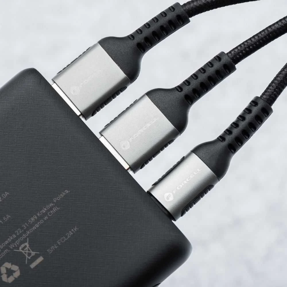 Powerbank Forcell F-Energy Energo P10K2 QC3.0 PD 3A 22,5W 10000 mAh juodas