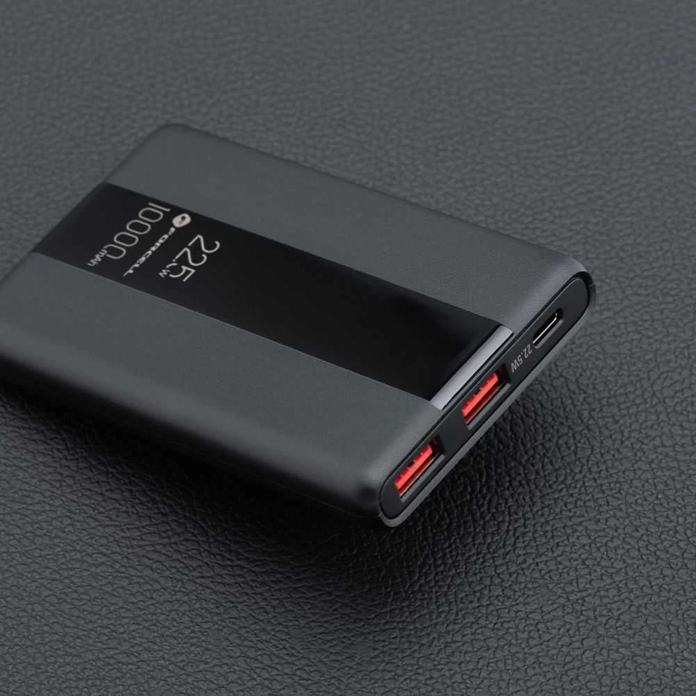 Powerbank Forcell F-Energy Energo P10K2 QC3.0 PD 3A 22,5W 10000 mAh juodas