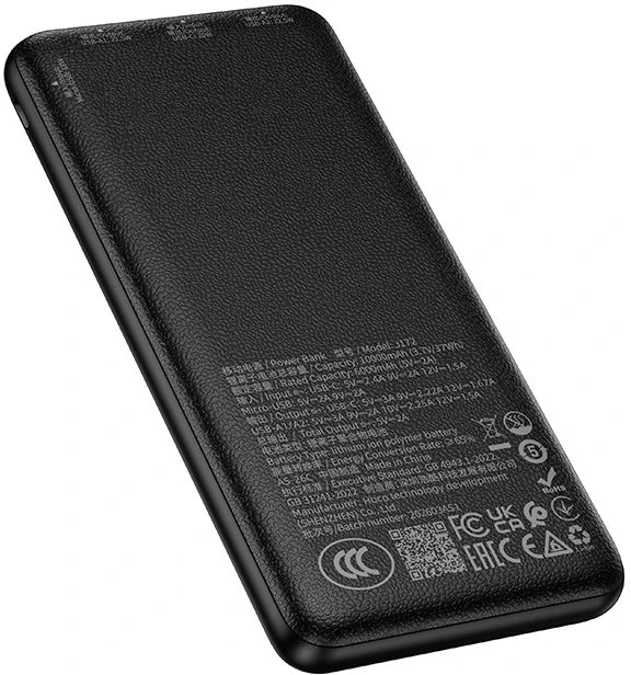 Powerbank Hoco 10000 mAh QC 22,5W+PD 20W LED J172 juodas