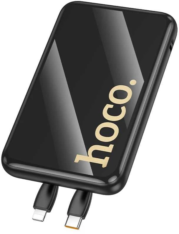 Išorinė baterija Hoco 10000 mAh QC PD 22,5W su integruotais laidais USB C + Lightning Q37 juodas
