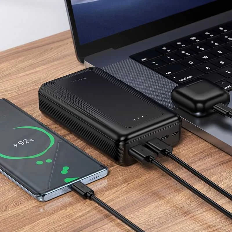 Powerbank Hoco 20000 mAh 2A J165A juodas